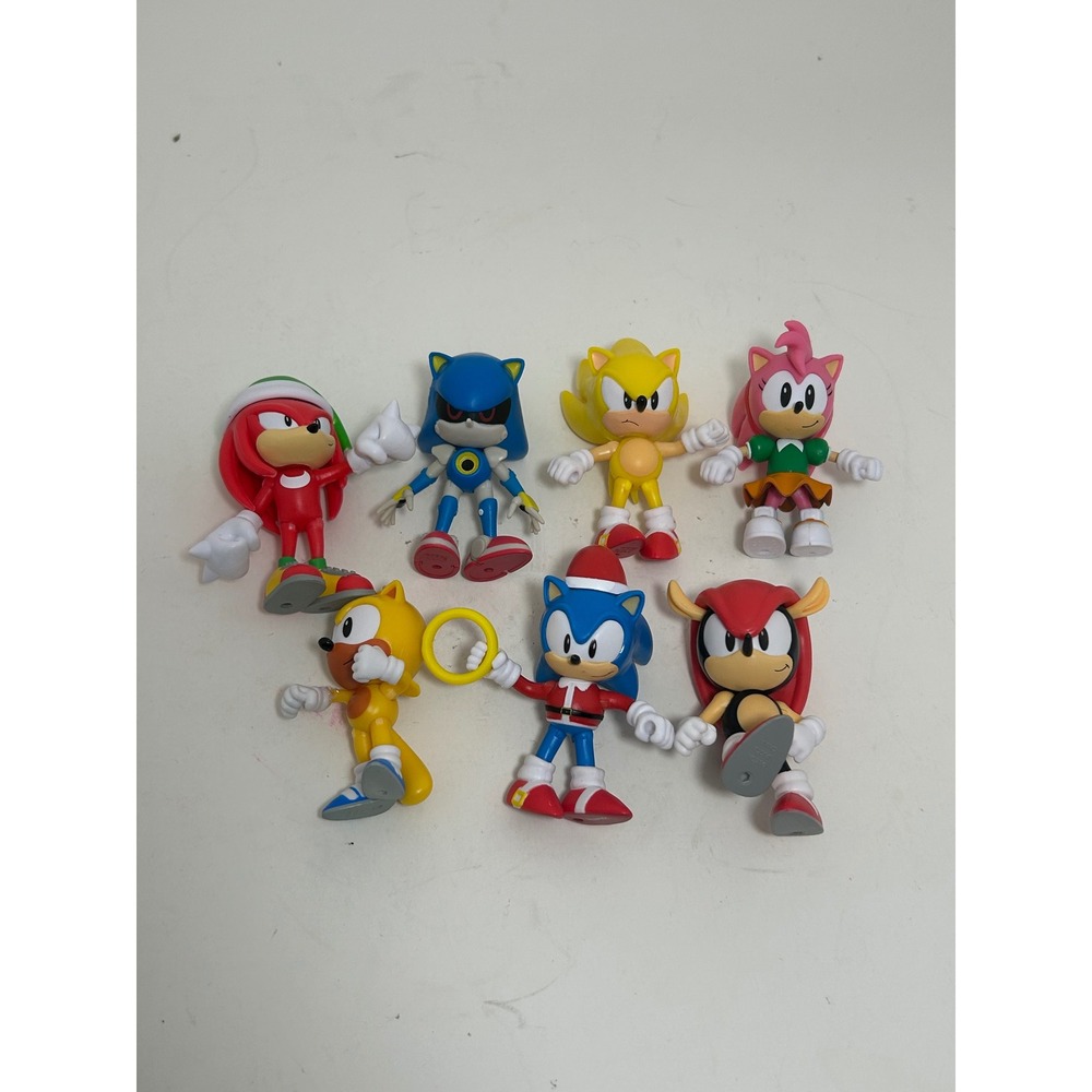 Sonic the Hedgehog Jakks Pacific Action Figure Lot Sonic Knuckles Amy Metal Ray